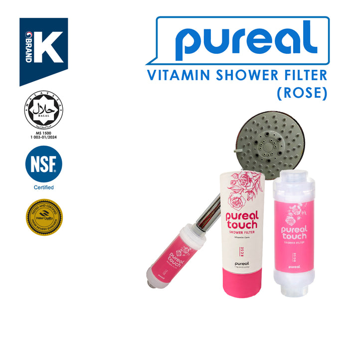 Pureal Vitamin Shower Filter Remove Chlorine/ Help with Skin Problem/ Moisture Skin