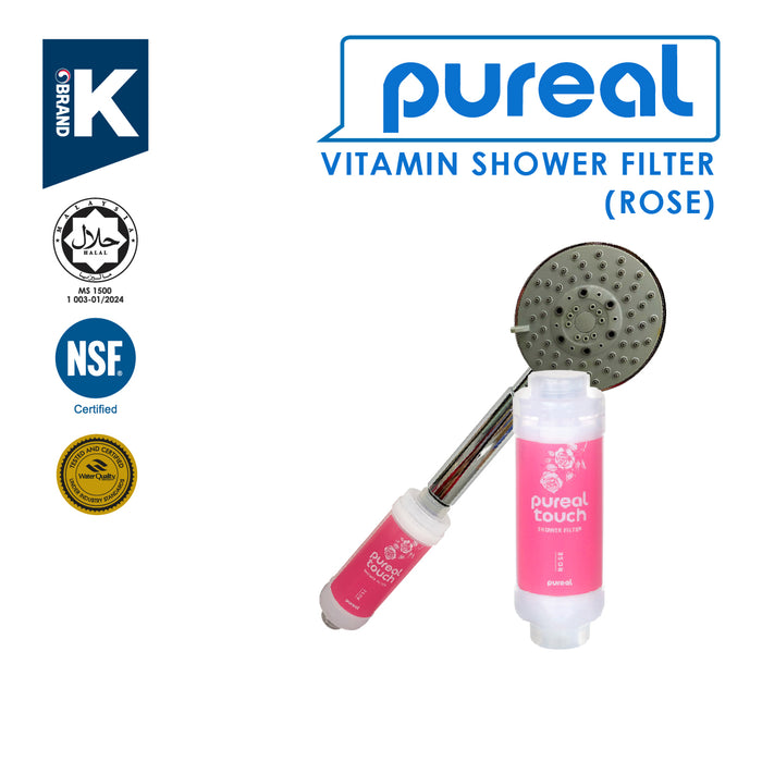 Pureal Vitamin Shower Filter Remove Chlorine/ Help with Skin Problem/ Moisture Skin