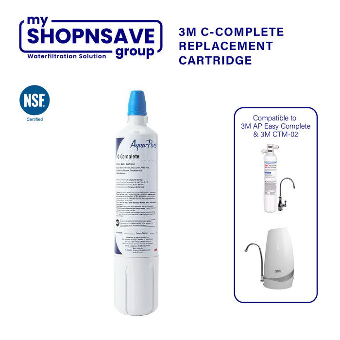 SHOPNSAVE 3M C-Complete NSF Water Filter Cartridge Suit 3M AP Easy Complete & 3M CTM-02