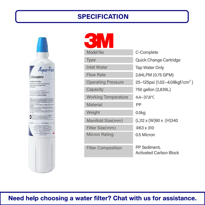 SHOPNSAVE 3M C-Complete NSF Water Filter Cartridge Suit 3M AP Easy Complete & 3M CTM-02