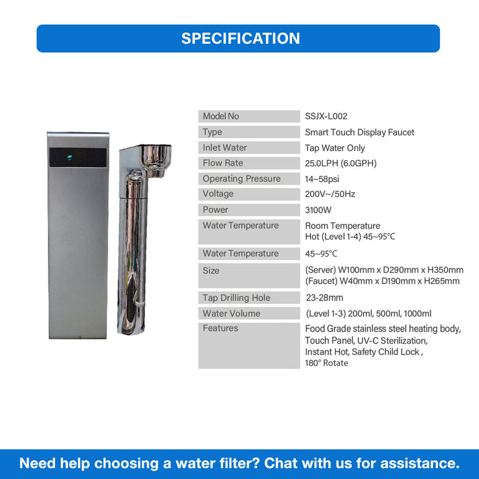(JAKIM HALAL) Pureal Nano Alkaline Water Bank with Instant Hot Tap