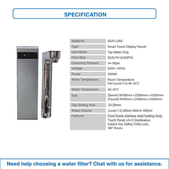 (JAKIM HALAL) Pureal Nano Alkaline Water Bank with Instant Hot Tap