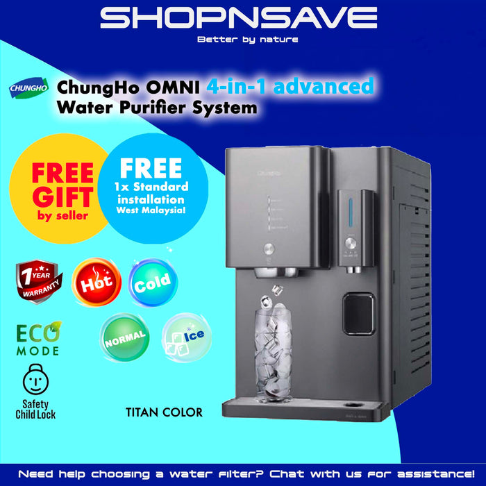 ChungHo Water Purifier OMNI (TITAN COLOR) 4 in advanced (HOT/ NORMAL/ COLD/ ICE MAKER) water dispenser