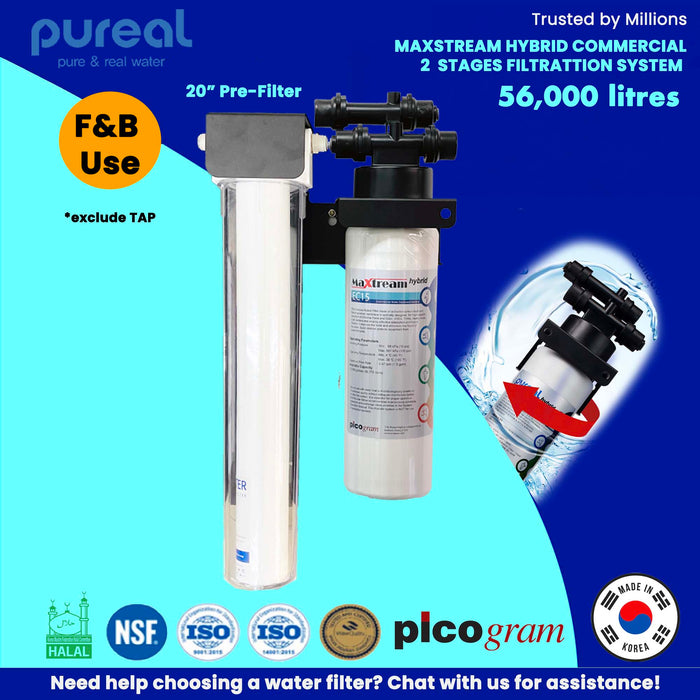 2-Stages - EXPERIENCE UNRIVALED PURITY WITH THE MAXTREAM HYBRID WATER FILTRATION SYSTEM - THE HEARTBEAT OF YOUR F&B OPERATION (Halal Certified) | FREE Installation | KL | Selangor | Penang | Johor