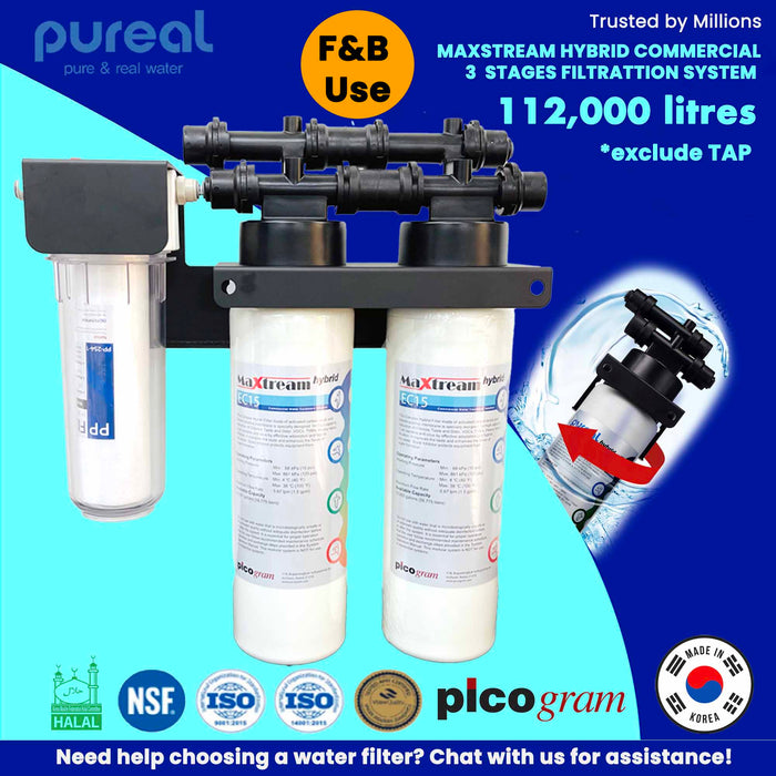 3-Stages - EXPERIENCE UNRIVALED PURITY WITH THE MAXTREAM HYBRID WATER FILTRATION SYSTEM - THE HEARTBEAT OF YOUR F&B OPERATION  (Halal Certified) | FREE Installation | KL | Selangor | Penang | Johor