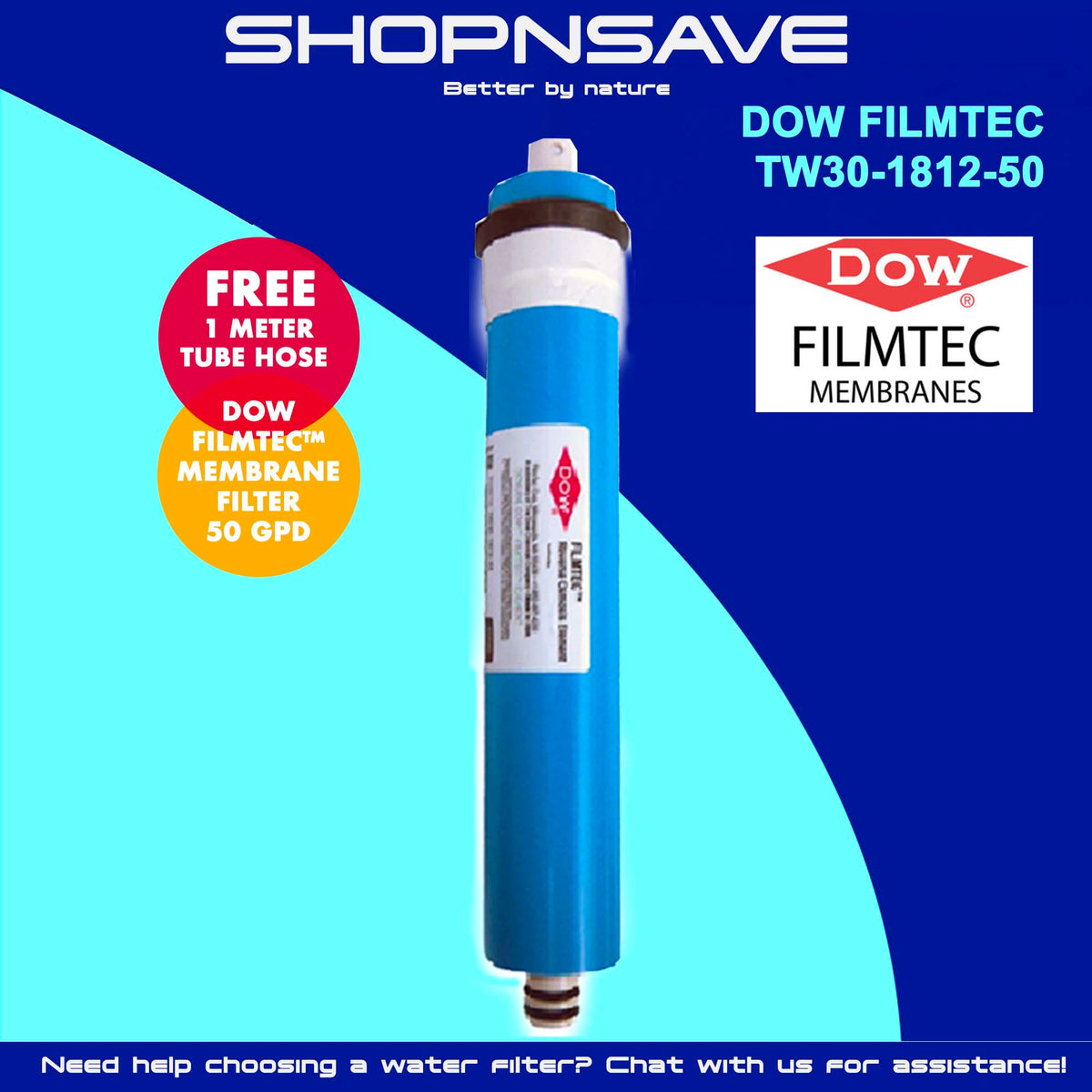Dow FILMTEC 50 GPD RO Membrane Water Filter, Reverse Osmosis Water Fil