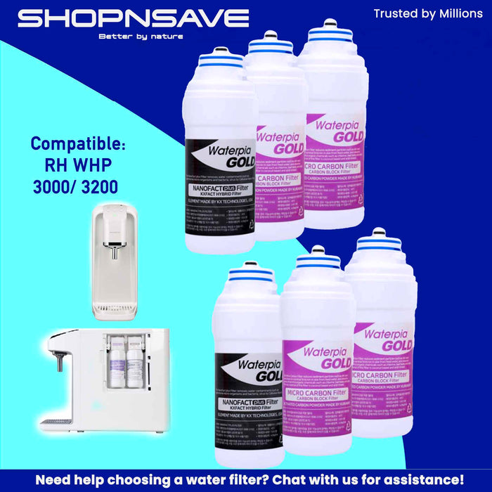Waterpia Ruhens V Series Easy-Change Water Filters: Self-Replacement Cartridges WHP3000/3200 - Your Solution for Clean