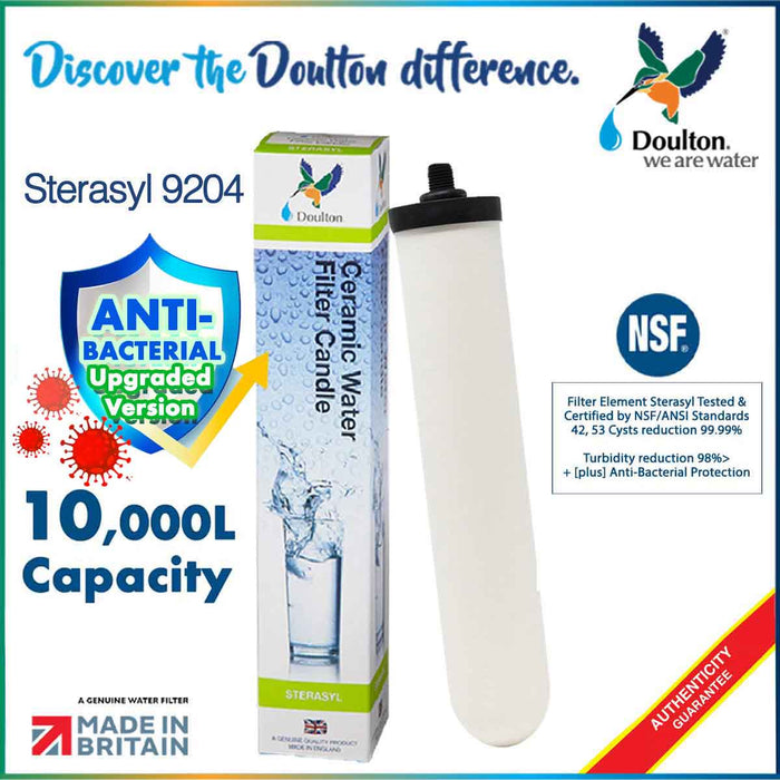 Doulton Sterasyl 9204 (NSF) Ceramic Water Filter Candle BSP thread mount REPLACEMENT FILTER FOR 9104