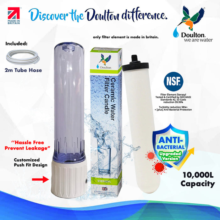 Doulton Sterasyl 9204 (NSF) Ceramic Water Filter Candle BSP thread mount REPLACEMENT FILTER FOR 9104