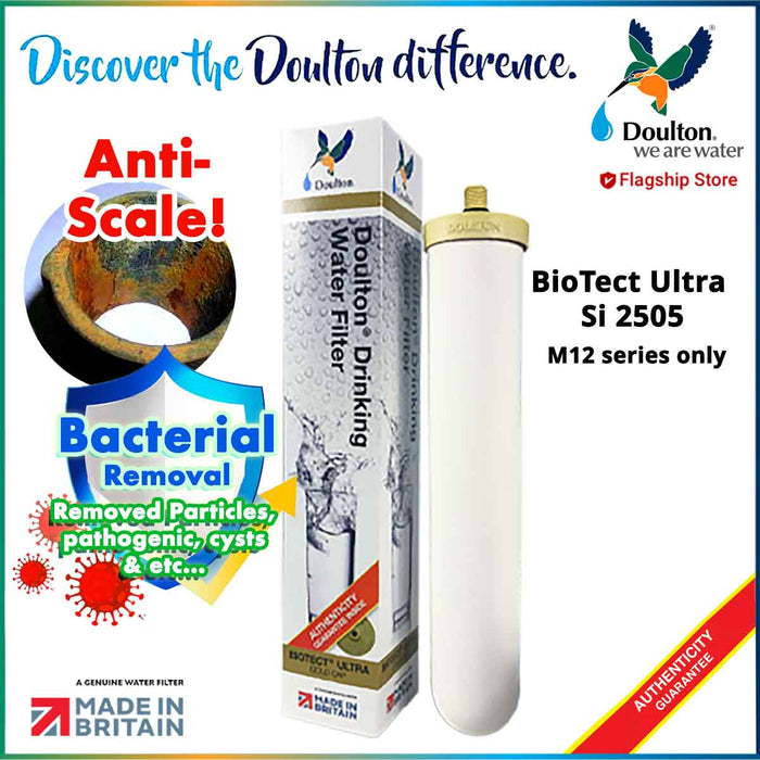 Doulton BioTect Ultra SI 2505 Ceramic Drinking Water Filter Candle M12 Short Thread Mount