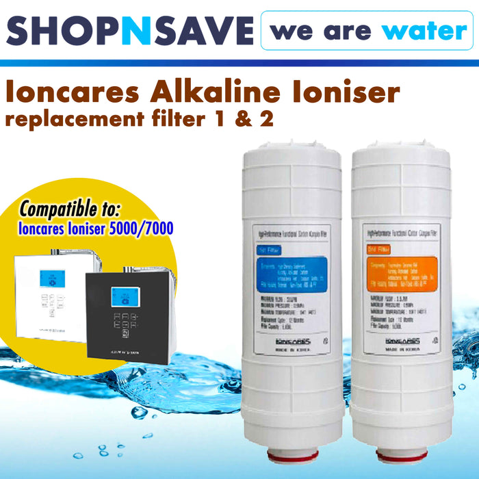 FILTERS 1 & 2 FOR LUXURY IONCARES PREMIUM FOR ALKALINE WATER IONIZER