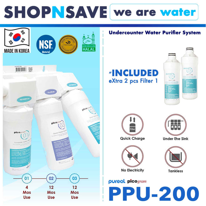 Pureal PPU200 Undercounter Water Purifier System *FREE Installation