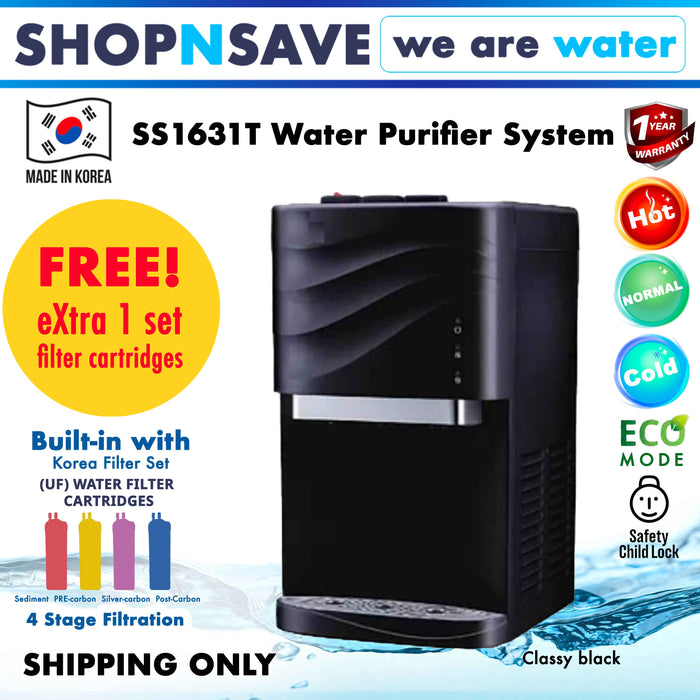 SHOPNSAVE Midea SS1631T Hot, Normal & Cold Filtered Water Dispenser with Ultra-fine 4 stage filtration