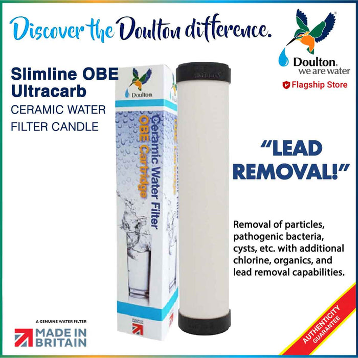 Doulton Slimline OBE UCC Ceramic Water Filter Candle - LEAD REMOVAL
