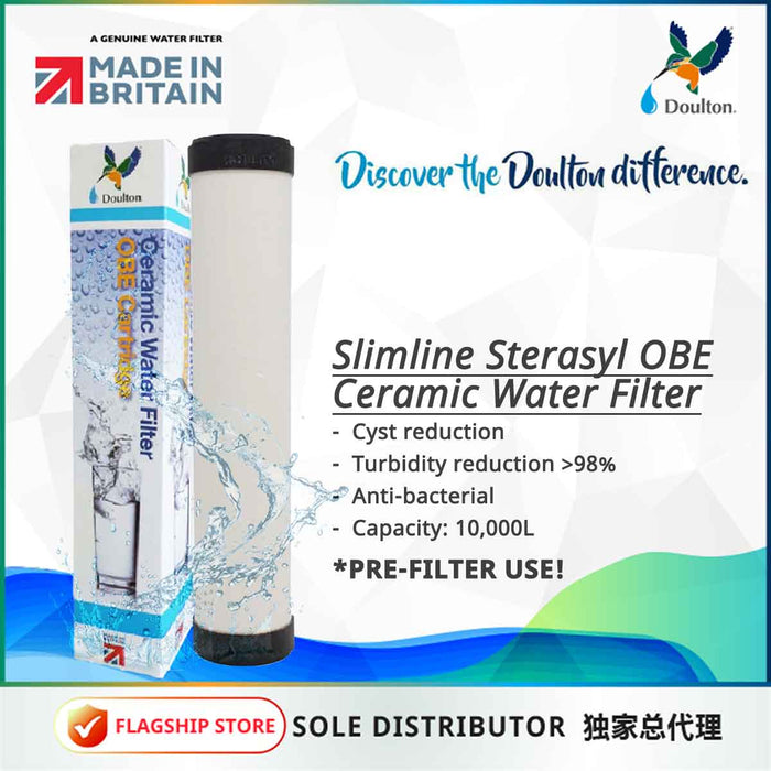 Doulton Slimline Sterasyl OBE Ceramic Water Filter Candle (PRE FILTER USE)
