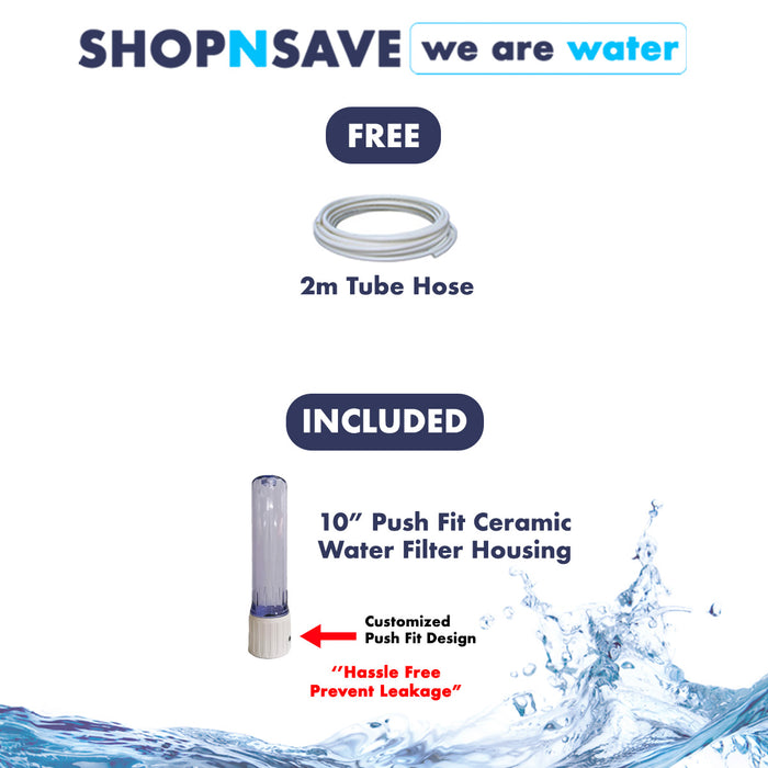 Doulton Sterasyl 9204 Ceramic Water Filter Candle (NSF) *INCLUDED SS101 10" Push Fit Ceramic Filter Housing + FREE Fittings