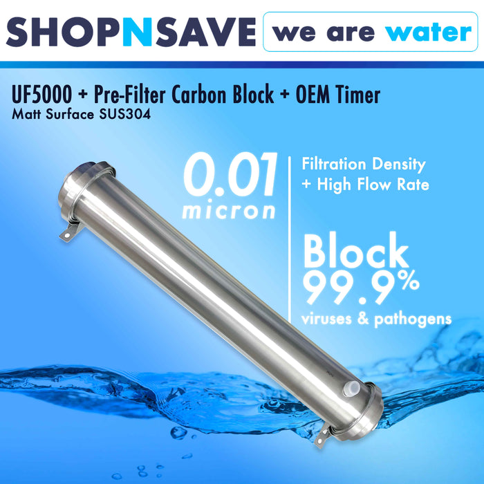 SS UF5000 + PRE-FILTER Carbon Block Chlorine Reduction Ultra Filtration Whole House Water Filters System