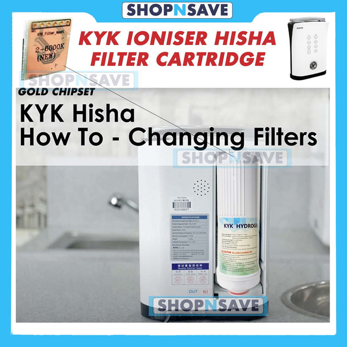 Replacement Filter for KYK Hisha Alkaline Water Ionizer Replacement Cartridge, Filter 1 [Gold Chipset 6000K]