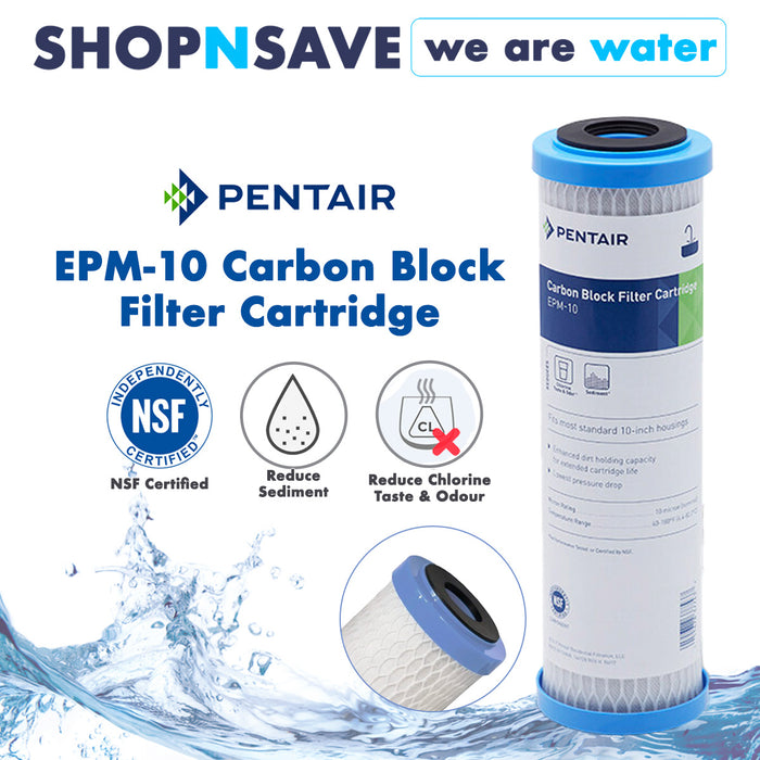 Pentair EPM-10 Carbon Block Filter Cartridge (Replacement Cartridge for Standard 10" Water Filter Housing)