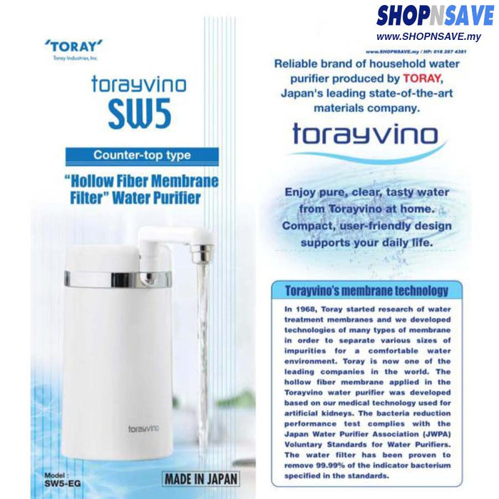 TORAYVINO COUNTER TOP WATER PURIFIER, SW5-EG, WATER FILTER SYSTEM, COUNTER TOP - SHOP N' SAVE effortless Shopping!